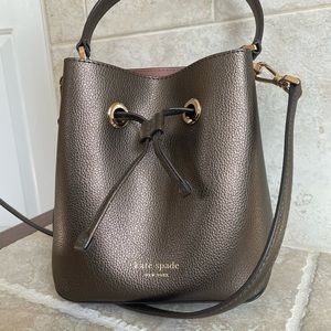 Kate Spade mini bucket bag- metallic bronze